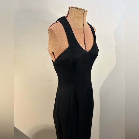 Vintage Jessica McClintock Gunne Sax Black Dress with Slit and Back Detail - Picture 3 of 12